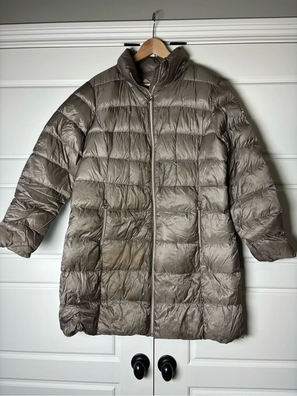 Michael Kors Packable Down Puffer Taupe Jacket-XL